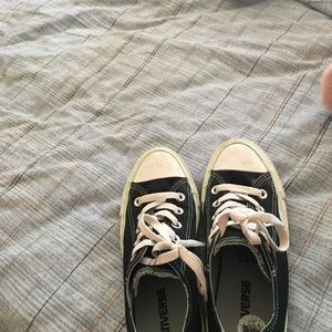 Black Converse with Lime Green Stripe